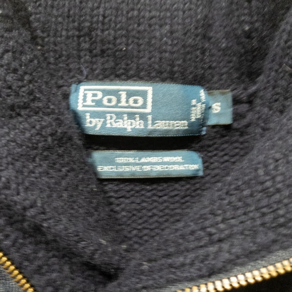 Polo By Ralph Lauren Men's Navy 100% Lambs Wool Sweater Size Small - Picture 6 of 8